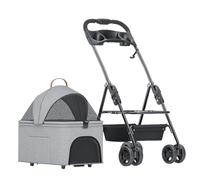 Poussette respirante for chien, chariot pliable for animal domestique, cage de voyage, poussettes for chiens de petite et moyenne taille, poussette for chat, landau séparable for chien avec porte-gobe