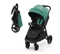 Kinderkraft RINE Poussette Canne, Poussette Compacte, Poussette Bébé, Légère, Roues en mousse durable, Imperméable avec Filtre UPF 50+, Vert