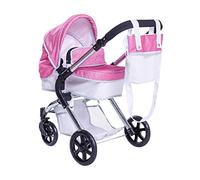 Poussette Roma Stephanie Sparkle pour poupées de 3 à 9 Ans, Poussette Rose 2 en 1 avec siège ou nacelle, Pliable pour poupée de 40 cm, idéale pour Les bébés reborns.