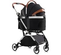 Poussette séparable pour chien et chat - Chariot de transport idéal pour chiens de petite et moyenne taille, 2 chats - Comprend une housse de pluie - Support en aluminium pour plus de durabilité