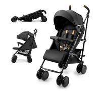 Poussette Kinderkraft SIESTA 2 légère 7,9 kg jusqu'à 22 kg pliage canne harnais 5 points capote ventilée poignées mousse noir