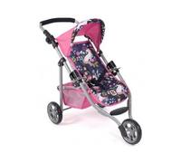 Poussette Sport 3 Roues Poupee et Poupon, Licornes, Rose/Bleu - 70x33x62cm, reglable 33-62cm - Pliable - Set Jouet Fille et 1 Carte
