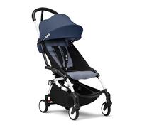 Poussette Stokke YOYO3 6+ - Cadre blanc + pack couleur 6+ Air France Blue + capote - Pliage facile, légère et compacte - Compatible bagage cabine