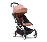 Poussette Stokke YOYO3 6+ - Cadre blanc + pack couleur 6+ ginger + capote - Pliage facile, légère et compacte - Compatible bagage cabine