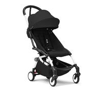 Poussette Stokke YOYO3 6+ - Cadre blanc + pack couleur 6+ noir + capote - Pliage facile, légère et compacte - Compatible bagage cabine