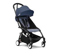 Poussette Stokke YOYO3 6+ - Cadre noir + pack couleur 6+ Air France Blue + capote - Pliage facile, légère et compacte - Compatible bagage cabine