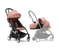 Poussette Stokke YOYO3 avec pack nouveau-né et pack couleur 6+ - Comprend un cadre noir, un pack couleur YOYO 6+ (Ginger) et un pack nouveau-né 0+ (Ginger)