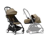 Poussette Stokke YOYO3 avec pack nouveau-né et pack couleur 6+ - Comprend un cadre noir, un pack couleur YOYO 6+ (Toffee) et un pack nouveau-né 0+ (Toffee)