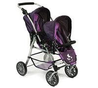 Poussette Tandem Bayer Chic Buggy Twinny pour poupées, 2000 691 25, Prune, Violette