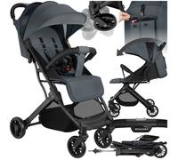 Poussette - TECTAKE - Poussette buggy FINN avec panier et harnais à 5 points, frein et arceau de sécurité - Gris anthracite