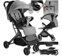 Poussette - TECTAKE - Poussette buggy FINN avec panier et harnais à 5 points, frein et arceau de sécurité - Gris