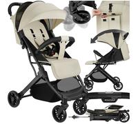 tectake® Poussette compacte 0-36 mois Pliable avec Panier de rangement Dossier inclinable Harnais 5 points Poussette compacte & légère Poussette voyage Accessoires Bébé Nouveau né Enfant Baby stroller