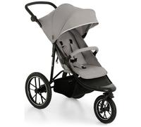 Kinderkraft HELSI 2, Jogger, Poussette Sportive, 3 Grandes Roues, Dès La Naissance Jusqu'à 22 Kg, Réglable, Amortissement, Position Allongée, Panier Spacieux, Noir
