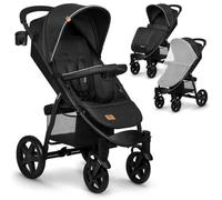 Poussette tout terrain LIONELO Annet Plus - Grandes roues - Jusqu'à 22 kg - Amortisseurs - Accessoires - Noir