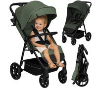 Poussette tout terrain LIONELO Iva - Matériau premium - Jusqu'à 22 kg - Grande espace - Imperméable - Vert