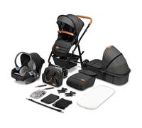 LIONELO Amber 3 in 1 poussette multifonctionnellle, ensemble poussette avec siège sport et nacelle fixe, sac, moustiquaire, couvrir, feuille de pluie mit siege auto