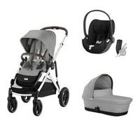 Poussette trio CYBEX Gazelle S SLV Stone Grey avec nacelle et siège auto Cloud T Sepia Black Stone Grey