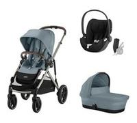 Poussette trio CYBEX Gazelle S TPE Stormy Blue avec nacelle et siège auto Cloud T Sepia Black