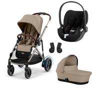 Poussette trio e-Gazelle S Almond Beige + Siège auto Cloud T i-Size + Nacelle S