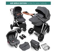 Poussette trio Halime Air gris châssis silver