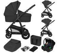 Poussette Trio Lionelo Bianka - Jusqu'à 22kg - Pack Poussette, Nacelle, Siège Auto Et Accessoires Black Onyx TU