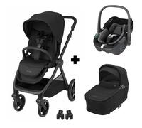 Poussette trio Oxford + siège auto Pebble 360 + nacelle Sense Twillic Black