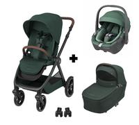 Poussette trio Oxford + siège auto Pebble 360 + nacelle Sense Twillic Green