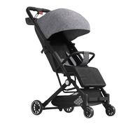 Poussette Ultra-Compacte, Légère et Confortable - Dès la Naissance jusqu'à 4 ans (0-15 kg), Siège Polyvalent, Pliable d'une Main, avec Capote UV, Idéale Voyage et Ville,Gris
