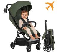Poussette Ultra-compacte LIONELO Bess - Compatible avion - Léger - Pliage rapide - Jusqu'à 4 ans - Vert