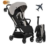 Poussette ultra-compacte LIONELO Julie Air - Pliage automatique - Compatible avion - Jusqu'à 22kg - Canopy UPF 50 - Beige