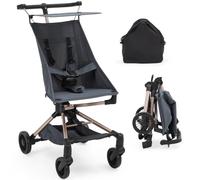 Poussette ultra légère, pliable, seulement 4,8 kg, ceinture de sécurité 5 points, 6 à 36 mois, poussette de sport tout terrain avec soleil et couverture de pluie, poussette 0° à 180 °, bleue