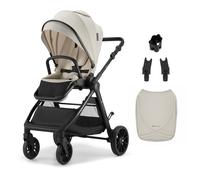 Kinderkraft VESTO 2, poussette jusqu’à 22 kg, siège réversible, pliage avec siège, self-standing, memory buttons, suspension toutes roues, Travel System, Beige