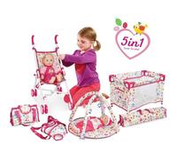 Poussettes et landaus deAO Ma Première Poupée Bébé Set du Berceau, Poussette, Chaise Haute (Poupée Non Incluse) 384