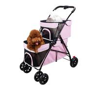 Poussettes for chiens de compagnie à double couche for petits chiens, poussette for chien à 2 couches for 2 chats, poussettes for chiens for chiots et chats, chariot à partager, poussettes de voyage(P