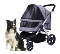 Poussettes for chiens de grande taille, poussette for chien, poussette de voyage, poussette for animaux de compagnie for grands chiens/2 chats, grande poussette for chien, idéale for les animaux jumea