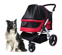Poussettes for chiens de grande taille, poussette for chien, poussette de voyage, poussette for animaux de compagnie for grands chiens/2 chats, grande poussette for chien, idéale for les animaux jumea