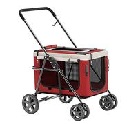 Poussettes for chiens de petite taille, landau for chiens, 2 chats, chiots et chatons, chariot de transport pliable, poussette respirante, poussette for animaux de compagnie for chat, chien et plus en