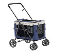 Poussettes for chiens de petite taille, landau for chiens, 2 chats, chiots et chatons, chariot de transport pliable, poussette respirante, poussette for animaux de compagnie for chat, chien et plus en