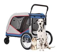 Poussettes for chiens et chats de grande taille, landau for chien, poussette for grands chiens, chariot de voyage, grande poussette for chien, poussette robuste for animaux de compagnie jumeaux ou mul