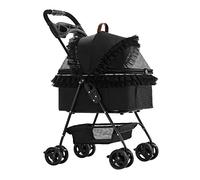 Poussettes for chiens et chats de petite et moyenne taille, poussette for chat, landau de voyage pliable à 4 roues for animaux de compagnie, chariot de transport for chien, poussette for chien, chario