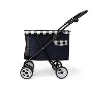 Poussettes légères pour chiens de petite taille, poussette pour chien, poussette, roue avant lisse à 360°, facile à plier, accoudoir pour chat, réglage à 4 vitesses