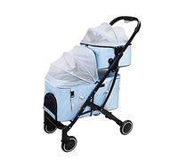 Poussettes légères pour chiens et chats, poussette double couche pour animaux de compagnie, landau pour chien et chat, poussette détachable à deux couches, idéale pour les lits jumeaux ou multiples