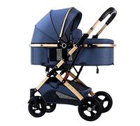 Poussettes légères pour nourrissons et tout-petits, poussette pour nouveau-né à absorption des chocs, poussette bidirectionnelle, idéale pour les 0 à 36 mois (couleur : bleu A)