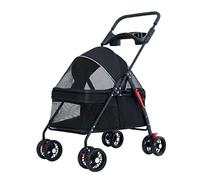 Poussettes légères pour petits chiens, landau pour petit chien, poussette pour chats, chiens, poussettes pour petits chiens, poussette pliable pour animaux de compagnie (Nero)