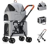 Poussettes pour animaux de compagnie pour petits chiens, chats et plus encore, poussettes double couche pour chiots, petits chiens, chariot de voyage de luxe pour animaux de compagnie avec roulettes