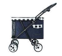 Poussettes pour animaux de compagnie pour petits chiens Poussette légère pour chien Poussette Buggy Roue avant lisse à 360 ° Poussette pour chat avec roues Accoudoir facile à plier Réglage à 4 vites