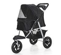 Poussettes pour animaux de compagnie Poussette pour animaux de compagnie à 3 roues pliable pour chiens et chats de petite et moyenne taille Fournitures pour animaux de compagnie Voyage Plage Remorqu