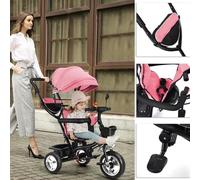 Poussettes pour bébés Tricycle bébé Landaus avec bonnet réglable Poussette/tricycle 3 en 1 Sûre, légère et réglable(65cm*39cm*27cm)