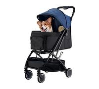 Poussettes pour chiens de petite taille pliable 3 en 1 pour chats, 4 roues pliables avec doublure amovible pour voyage en plein air Max.33