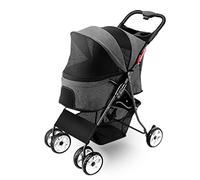 Poussettes pour Chiens Poussette Pliable Portative d'animal Familier, Poussette De Jogging pour Chat Et Chien, Pet Carrier Stroller Travel System, Jusqu'à 15 Kg (Color : Gray-1)